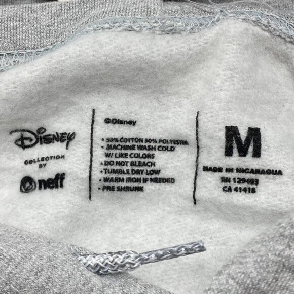 NEFF X Mickey Slash Unisex Hoodie Sz Med Heather Grey Disneyland - Picture 5 of 10